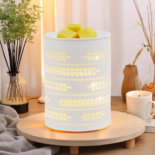 Wax Melt Burner Oil Burner Ceramic Electric Melt Warmer Candle Wax Warmer Lamp Melter Fragrance for Home Office Bedroom Aromatherapy Gift& Décor Classic Hollow-Small Hole