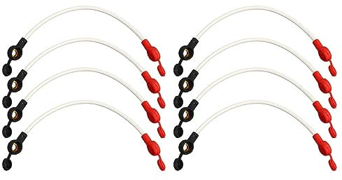 8pcs Battery Inverter Cable, Red and Black Copper Wire with Ring Terminals High Temperature resistances Accumulators Battery Charger Cable Leads