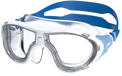 Speedo Máscara biofuse unisex para adultos, buceo, natación, diseño ergonómico, agua abierta, sin fugas, color blanco, talla única