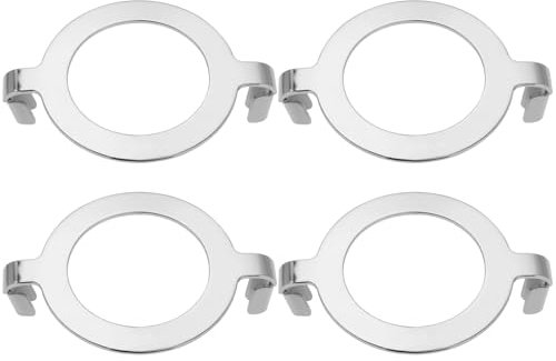 Create idea 4 Stück Lampenharfenhalter-Satteladapter Silberfarben 4,2 Cm Kompatibel mit E27-Gewindesockel Rutschfester Lampenschirmadapter Lampenschirmhalter aus Metall