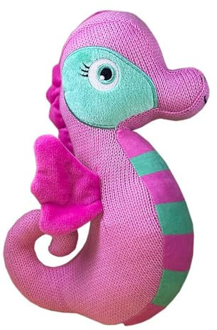 Knitty Friends Plüschtiere, Kuscheltiere aus recycelten Materialien, Grau, Ozean-Kollektion, 30cm (Seecilia das Seepferdchen)