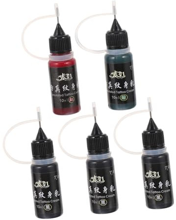 CALLARON Semi Permanente Tattoo Flüssigkeit 10ml Satz 5 Flaschen Temporäre Tattoos Tinte Natürliche Selbstgemacht Für Erwachsene Und Kinder Für Partys Und Shows