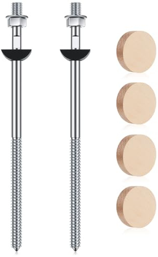 Shimeyao 2 Set Wood Newel Mounting Kit Newel Post Fastener Installation Kit for Residential and Commercial Installation, Anchors Post Directly to Wood or Concrete Floor