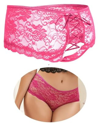 sunshinelady Spitze Tanga Damen Unterhosen Große Größen Ouvert Slip Frau | Sexy Unterwäsche Höschen Panty Transparent String Low Rise Dessous Curvy Hipster Thong Lingerie Women Underwear