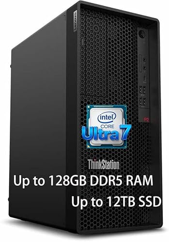 Lenovo ThinkStation P2 Gen 2 Workstation Desktop | Intel Core Ultra 7 265K Processor | Massive 128GB DDR5 RAM | Lightning Fast 20TB Space(12TB SSD+8TB HDD) | Ethernet & Wifi7 & Bluetooth 5| Win 11 Pro