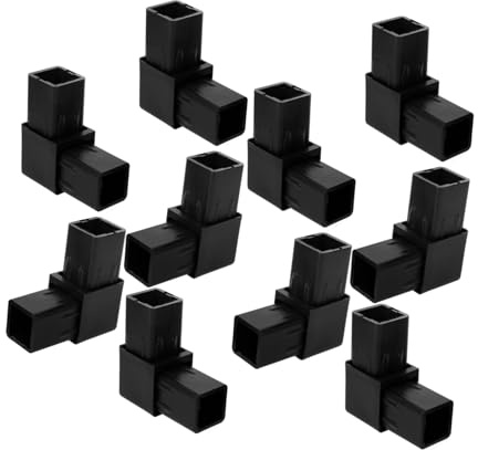 NUSITOU Connettori Angolari in Plastica per Tubi Quadrati 25x25mm 10 Pezzi Supporto Robusto e Connessione Stabile per Struttura Fai da Te