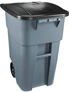 Rubbermaid Commercial Products FG9W2700GRAY BRUTE HDPE Abfalleimer mit Deckel, mobile, rechteckig, 189,27 L, Grau