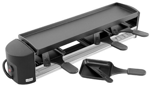 Stöckli Grill Cheeseboard, antihaft Grillplatte, 4 Raclettepfännchen, 0007.02