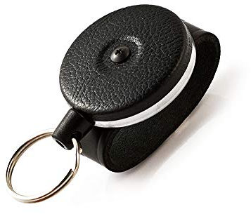 KEY-BAK 0481-819 Schlüsselrolle stabil Kevlarseil mit Lederschlaufe schwarz, KB 481 Black, mehrfarbig