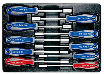 KING TONY 930110CR Jeu de Tournevis Emmanchés, Set de 10