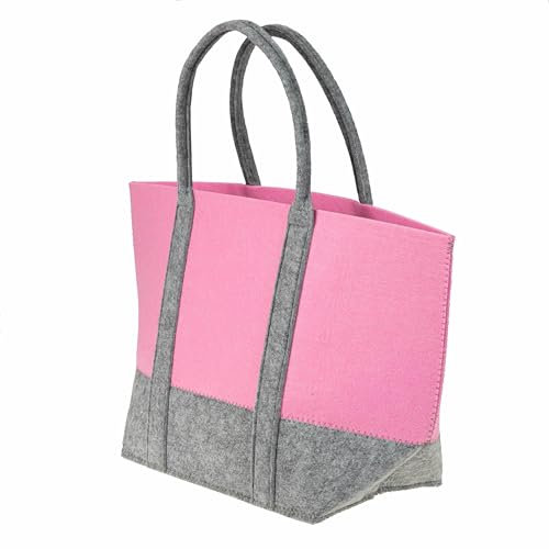 SIDCO Einkaufstache Filz Shopper Tasche große Filztasche Schultertasche pink