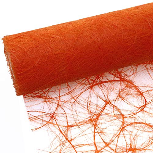 Sizoweb Tischband - 25 Meter Rolle + 100 Deko Herzen Gratis (20cm Breite, in Orange)