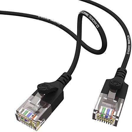 AIXONTEC Cat6 1,5m Gigabit Ethernet Netzwerkkabel Schwarz dünnes lan Kabel mit 2,8 mm Kabeldurchmesser 250 MHz für Switch Router Modem Patchpanel Access Point X-box IP Kamera ps4 smart tv pc