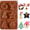 FantasyDay 1 Stück Weihnachten Silikon Backformen, Antihaftbeschichtet Silikon Kuchenform Muffinbackformen Brotbackform Backform Kasten für Muffin Kuchen Pudding Gelee - Hochwertige Silikonbackform