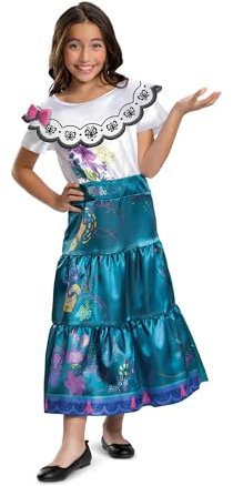 Disney Encanto - Costume et Robe Mirabel Madrigal pour Fille 7-8 Ans - Taille M - Licence Officielle - Déguisement pour Halloween, Carnaval et Fêtes à Thème