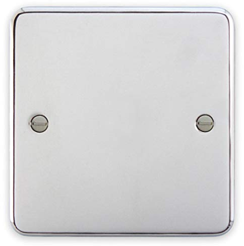 Deta 1900CH Blank Plate Polished Chrome - 1 Gang