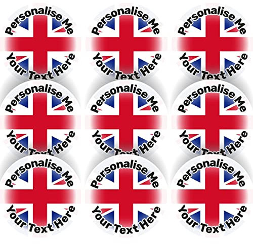 144 Personalised Union Jack 30mm Reward Stickers for School Teachers, Party Bag