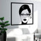 Mädchen Frau Teen Wandaufkleber In Brille Pop Art Schlafzimmer Wandtattoo Design Selbstklebende Tapete Abnehmbare Wandbild Schwarz 28X43Cm