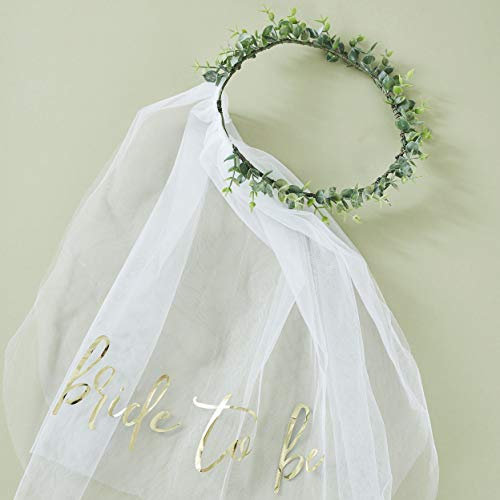Ginger Ray BS-421 Brautkrone mit Schleier Hochzeit, Polyester Kunststoff