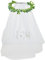 Ginger Ray BS-421 Brautkrone mit Schleier Hochzeit, Polyester Kunststoff