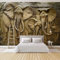 Holzschnitzerei Tapete Wandbild Thai Sofa Tapete Thai Dekoration 3D dreidimensionale Relief Elefant Tapete Tapete Wandtuch fototapete 3d effekt tapete tapeten wald vintage-430cm×300cm