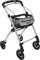 FabaCare Indoor Rollator Jaguar, schmal mit Tablett, Leichtgewicht Wohnungsrollator faltbar, Heimrollator, bis 100 kg, Champagner