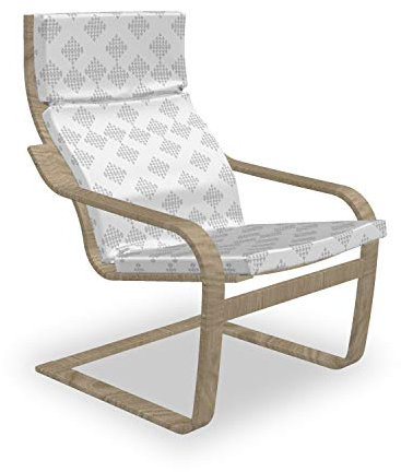 ABAKUHAUS Mosaik Poäng Sessel Polster, Geometrische Form Modern Art, Sitzkissen mit Stuhlkissen mit Hakenschlaufe und Reißverschluss, Grau Weiß