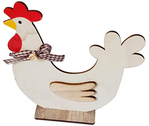 PRETYZOOM Huhn Figur Henne Ostern Tiere Holz Bauernhoftiere Holzfiguren Desktop Tisch Skulptur Zuhause Büro Dekoration Festival Party Osterdekoration Frühlingsdekoration
