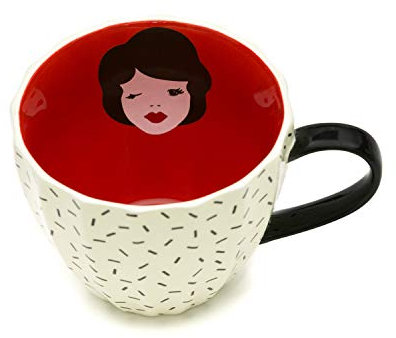 Tatty Devine - Keith Brymer Jones Collaboration Range - Ceramic Mug - Vintage Lady - 350ml