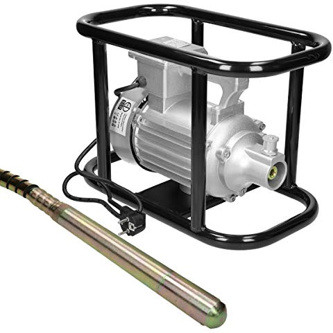 ECD Germany Vibrateur à Béton Electrique 1500W Ø 45mm avec Bouteille 2840 tr/min - avec Poignée et Tuyau 6m - en Acier - Vibreur Professionnel Bétonnage - pour Chantiers de Construction