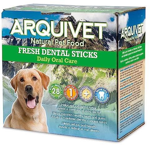 ARQUIVET Fresh dental sticks - 28 unités - snack dentali per cani aromatizzati alla menta - Prodotti per l'igiene dentale canina - snack per cani