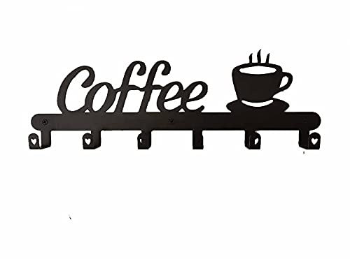 Viudecce Support de Tasse de Café Mural, Signe de DéCor de Barre de Café, Support de Tasse de Café Tient, Cintre de Tasse de Signe de Café, Support de Tasse de Café