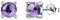 TIZU Orecchini Punto Luce Viola Argento 925 Piccoli Orecchini Birthstone Febbraio Regali di Compleanno per Ragazze e Donna