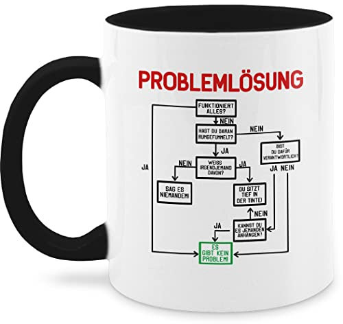 Tassen 325ml - Statement - Tasse Problemlösung I Bürotassen I Tasse mit Spruch Lustig Arbeit Sprüche I Witzig Tasse Arbeitskollege I Job I Büro - 325 ml - Schwarz - ingenieur cup statement-tasse