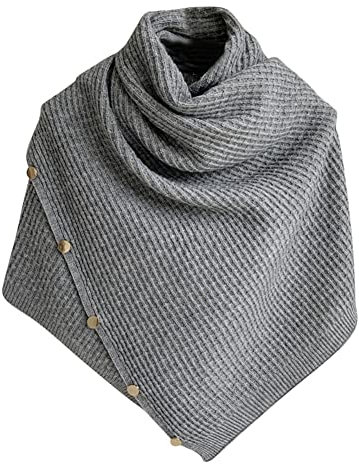 Damen Umschlagtuch Schultertuch Halstuch,Stricken Stola Große Warm Weich Poncho Shawl Frühling Herbst Winter Gestrickt Dekorativ Umschlagtuch Schal Halstuch Kopftuch Dreieckstuch für Frauen Mädchen