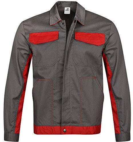 BWOLF DELTA Arbeitsjacke Männer Arbeitsjacke Herren Arbeitsjacke Bundjacke Baumwolle/Polyester 4 Taschen (L, Grau)
