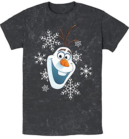 Disney Herren Olaf Mütze T-Shirt, schwarz, X-Groß
