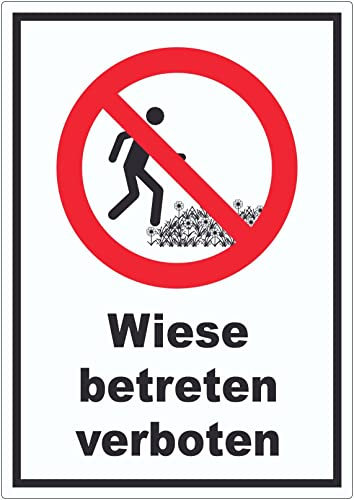Wiese betreten verboten Aufkleber A3 (297x420mm)