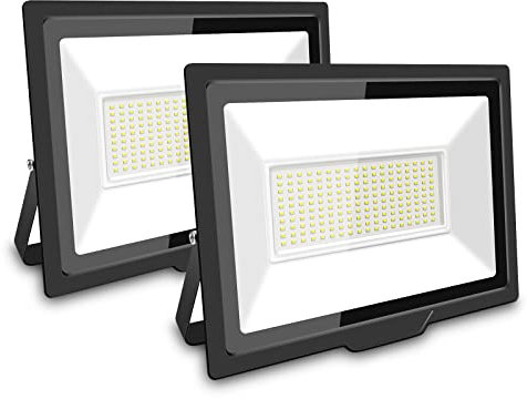 SKYWORLD Strahler Außen, 2 Stücke 150W 15000LM LED Fluter, Außenstrahler, 6000K Kaltweiß Wasserdicht Aussenleuchte, Scheinwerfer Flutlicht Außenlampe für Garten Hinterhof Garage Hotel