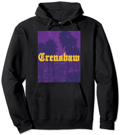 Viola Oro Crenshaw South LA Los Angeles Palma Hustle Felpa con Cappuccio