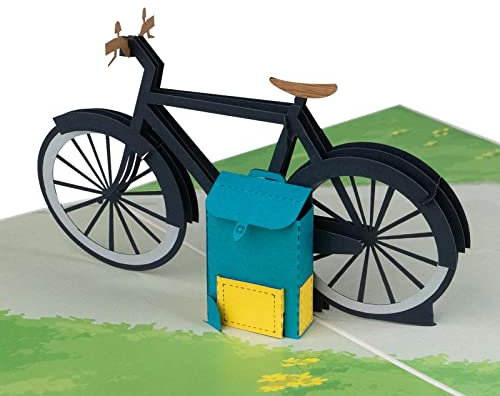 Sweetpopup® PopUp Karte Fahrrad - 3D Geburtstagskarte für Männer Fahrradfahrer | Glückwunschkarte zum Geburtstag Vatertag Ruhestand | Gutschein Geldgeschenk Urlaub Camping Fahrradtour | Herrenrad 067