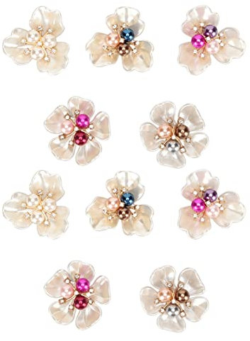 20 Pcs Perle Strass Boutons, Faux Perle Flocon de Neige Strass Boutons, Bouquet Embellissements pour L'artisanat Fabrication de Bijoux Fête de Mariage Décoration de la Maison DIY Artisanat de Cheveux