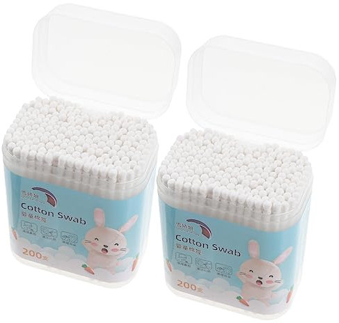 Boxen Wattestäbchen Baby Reinigungsknospenstäbchen für Kleinkinder Tupfer für Babypflegeknospen Knospenabstriche für Kinder Kopf aus Baumwolle Ohr Nase Weiß