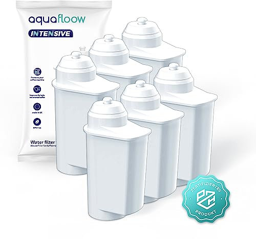 Aquafloow 6x Ersatz Wasserfilter für Kaffeevollautomat Bosch, Siemens | Kompatibel mit Siemens EQ Serie, EQ 6, TZ70003, TCZ7003 & Bosch TCZ7003, TCZ7033, 467873 | Ersatzwasserfilter Brita Intenza