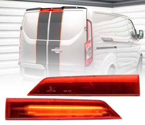 NSLUMO LED Bremslicht für Fo.rd Transit Custom 2012–2022 hohes hinteres Bremslicht hochmontiertes Scheunentor-Bremslicht Transit bremsleuchte 2 Stück rote Linse