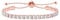 Uloveido Rose Gold Color Adjustable Silver Color Slider Bolo Clasp Tennis Bracelets for Women with Created Diamond Y4043