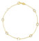 Rodium - Goldkette Armband mit Perlmutt-Quadrate, Einstellbar, 14 Karat Gold/ 585er Feingehalt, Ideales Geschenke für Damen - 17-19 cm lange Armkette