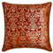 Fabric Mart Direct Dekorativ Rost Kissen Überzüge, 40 x 40 cm Samt Kissen Goldfolie, Kissenhülle mit, Damast Kissen, Modern Kissen Überzüge - Rust Festive