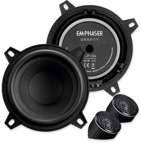 EMPHASER ECP-G4 – Klangstarkes 10 cm / 4“ Auto Lautsprecher Set, Komponenten System für PKWs und Reisemobile, Sound System zum Einbau in Armaturenbrett, Türen, Heck, 60 Watt RMS