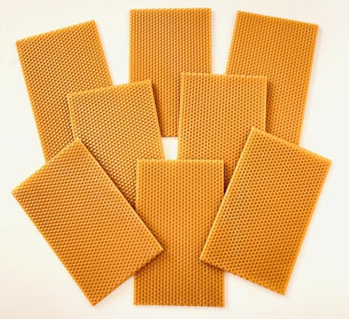 Cera de abeja natural (300 gr. Contiene 10 láminas de 13x21cm.) de nuestras propias colmenas. Origen España 100%. Especial para hacer cremas, pomadas, ungüentos, jabones, velas, etc. (300, Gramos)